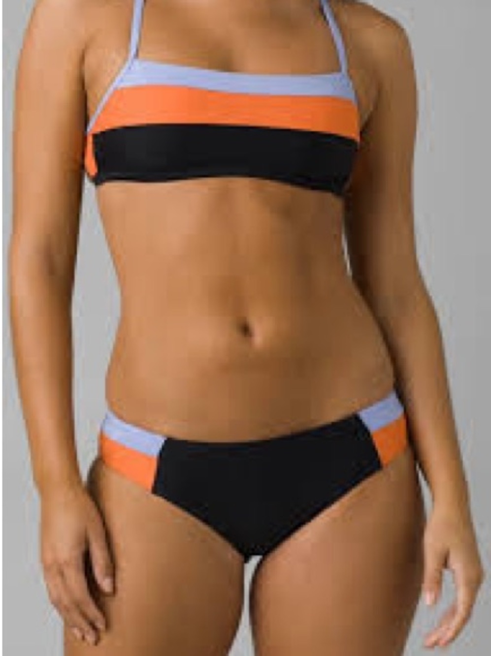Prana Black Bikini with Orange and Lavender Trim